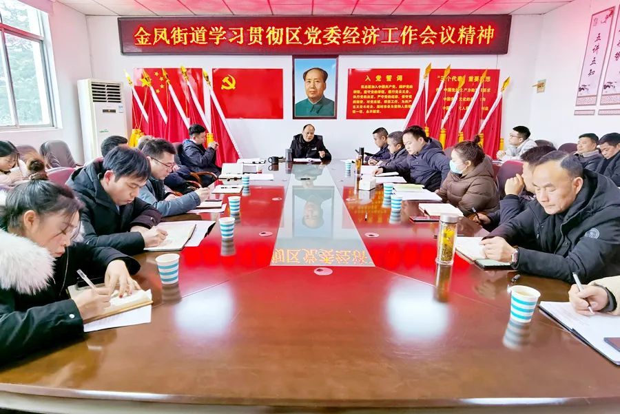 金凤街道学习传达区党委经济工作会议精神